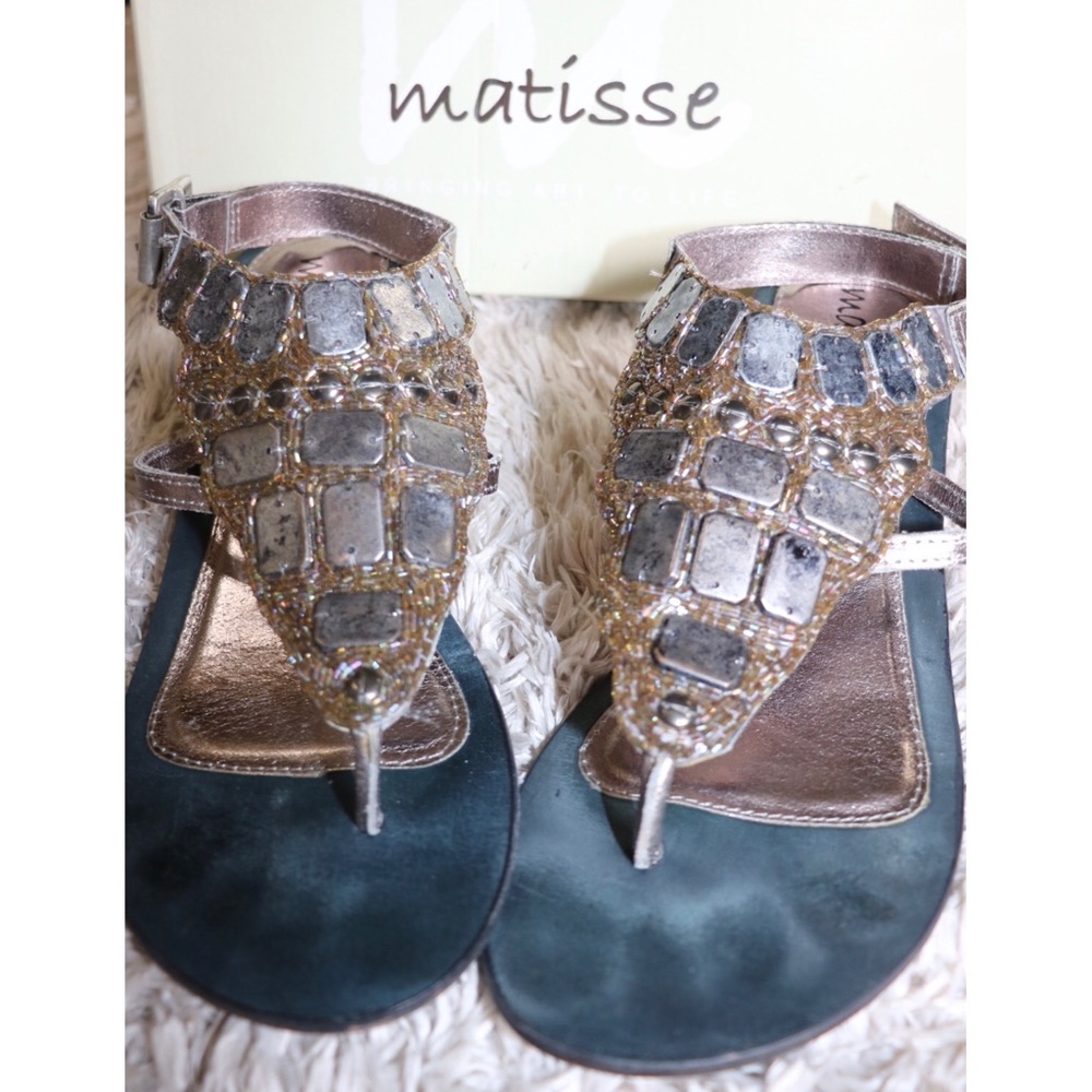 Matisse Marigold Pewter Gladiator Wedge Sandal